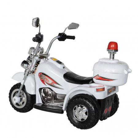 Motocicleta electrica Rich Baby copii cu acumulator, muzica si lumini, culoare alb [4]