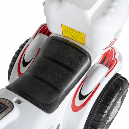 Motocicleta electrica Rich Baby copii cu acumulator, muzica si lumini, culoare alb [8]