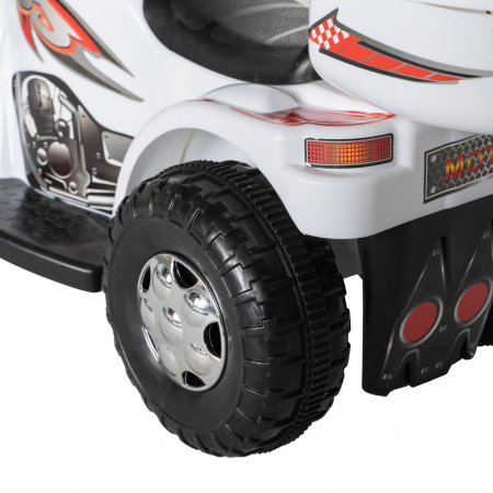 Motocicleta electrica Rich Baby copii cu acumulator, muzica si lumini, culoare alb [5]