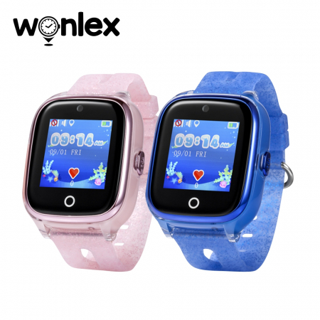 Pachet Promotional 2 Smartwatch-uri Pentru Copii Wonlex KT01 cu Functie Telefon, Localizare GPS, Camera, Pedometru, SOS, IP54, Roz + Albastru, Cartela SIM Cadou [0]