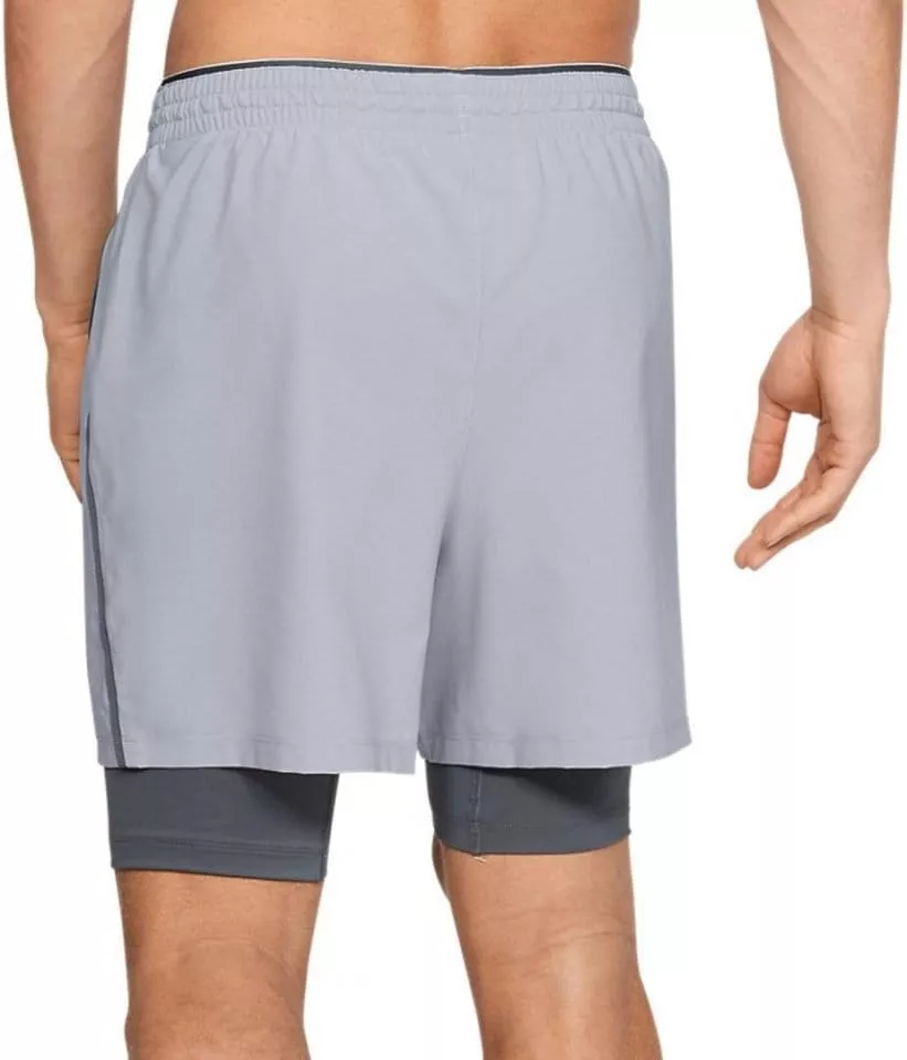 Pantaloni scurti barbati Under Armour Qualifier 2-in-1 short gri S [2]