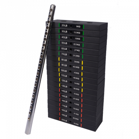 APARATE MULTIFUNCTIONALE FITNESS - Set greutati tip stiva 90 kg pentru aparate Powertec