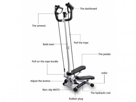 Stepper cu maner FitTronic S160M, afisaj, corzi elastice pentru antrenamentul bratelor [1]