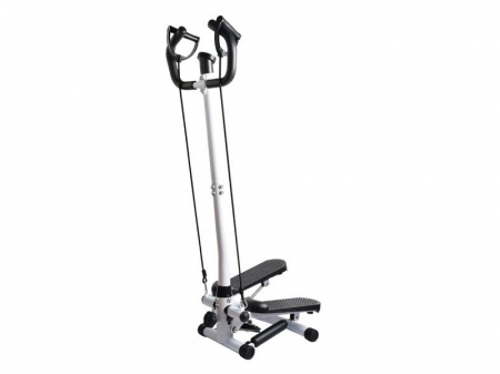 STEPPER FITNESS - Stepper cu maner FitTronic S160M, afisaj, corzi elastice pentru antrenamentul bratelor