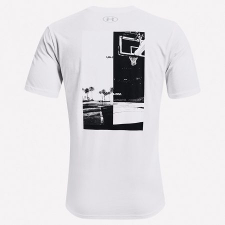 Tricou barbati Under Armour Basketball Photo SS alb L [1]