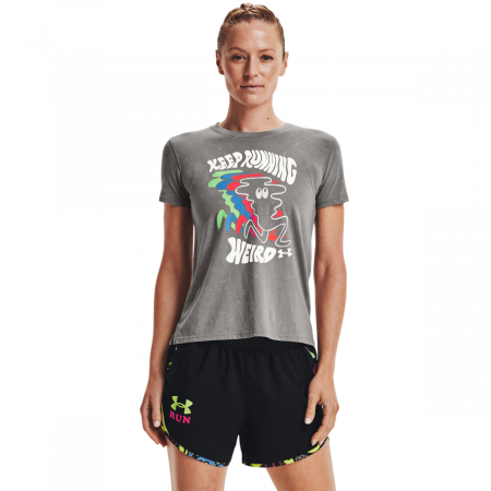Tricou femei Under Armour Keep Run Weird Graphic SS gri L [0]