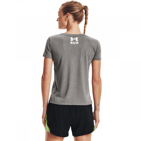Tricou femei Under Armour Keep Run Weird Graphic SS gri L [2]