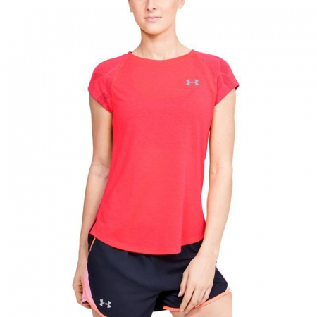 Tricou femei Under Armour Streaker 2.0 Shift Short Sleeve rosu [0]