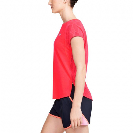 Tricou femei Under Armour Streaker 2.0 Shift Short Sleeve rosu [2]