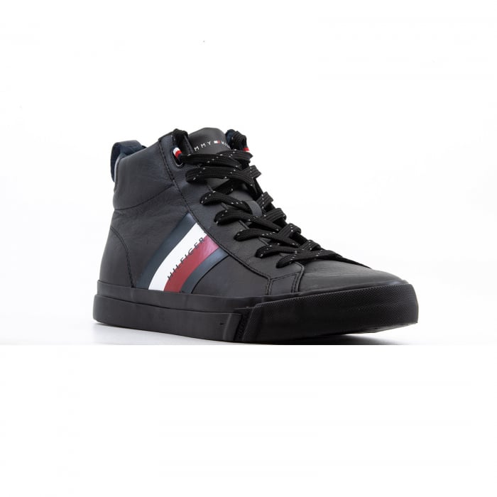 Flag Detail Leather Sneaker High [3]