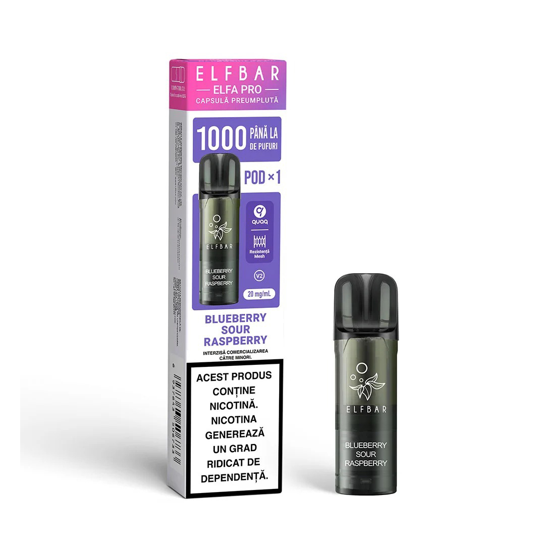 Cartus Elf Bar ELFA PRO V2, 1000 Pufuri, 20mg, Blueberry Sour Raspberry [1]