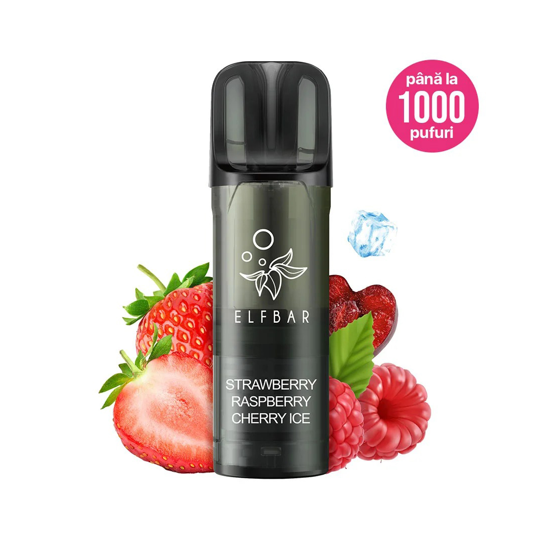 Cartus Elf Bar ELFA PRO V2, 1000 Pufuri, 20mg, Strawberry Raspberry Cherry Ice [2]