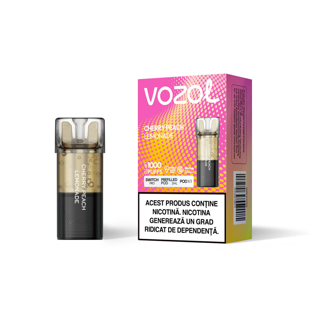 Cartus VOZOL Switch Pro, 1000 Pufuri, 20mg - Cherry Peach Lemonade [1]