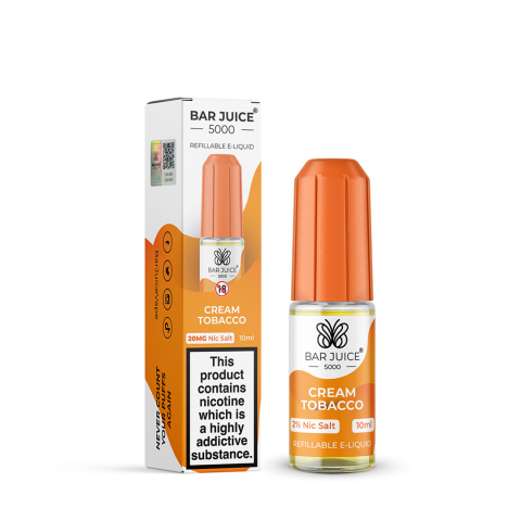 Bar Juice 5000 - BAR JUICE 5000 Nic Salt - Cream Tobacco 20mg 10ml
