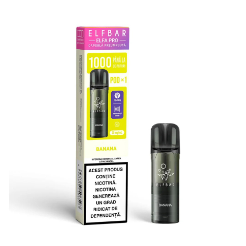 ELF BAR Elfa Pro V2 Cartuse - Cartus Elf Bar ELFA PRO V2, 1000 Pufuri, 20mg, Banana