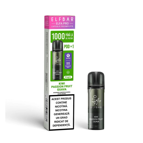 ELF BAR Elfa Pro V2 Cartuse - Cartus Elf Bar ELFA PRO V2, 1000 Pufuri, 20mg, Kiwi Passion Fruit Guava