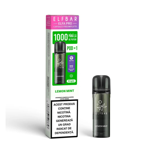 ELF BAR Elfa Pro V2 Cartuse - Cartus Elf Bar ELFA PRO V2, 1000 Pufuri, 20mg, Lemon Mint