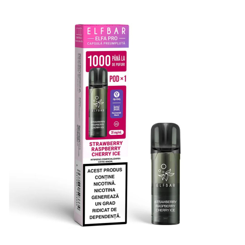 ELF BAR Elfa Pro V2 Cartuse - Cartus Elf Bar ELFA PRO V2, 1000 Pufuri, 20mg, Strawberry Raspberry Cherry Ice