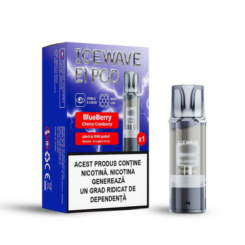 Cartuse Icewave E1 - Cartus Icewave E1, 2ml, 20mg - Blueberry Cherry Cranberry