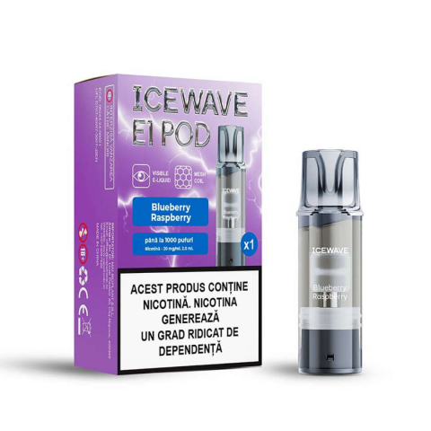 Cartuse Icewave E1 - Cartus Icewave E1, 2ml, 20mg - Blueberry Raspberry