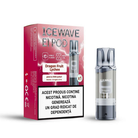 Cartuse Icewave E1 - Cartus Icewave E1, 2ml, 20mg - Dragon Fruit Lychee