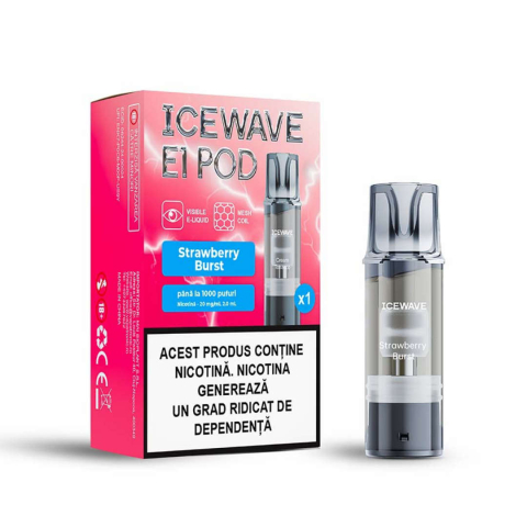 Cartuse Icewave E1 - Cartus Icewave E1, 2ml, 20mg - Strawberry Burst