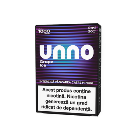 UNNO – Vape preumplut - Cartus UNNO, 1000 pufuri, 20mg - Grape Ice