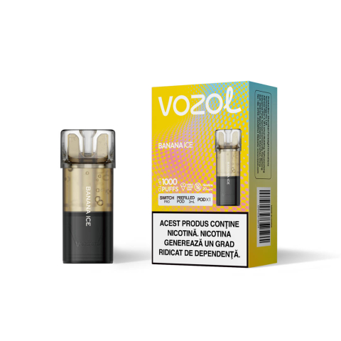 Vozol Switch Pro Cartuse Single - Cartus VOZOL Switch Pro, 1000 Pufuri, 20mg - Banana Ice