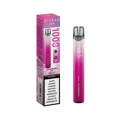 TIGARA UNICA FOLOSINTA - Elf Bar 1000 pufuri 20mg - Strawberry Ice
