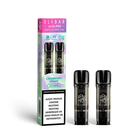 ELF BAR Elfa Pro Cartuse - Elf Bar ELFA Pro 600, Cartuse Set 2, 2% - Cranberry Grape