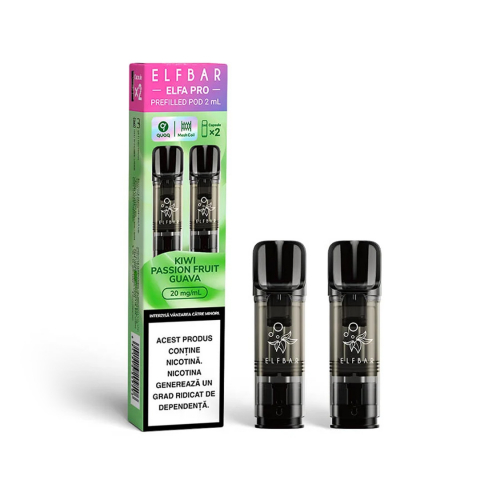 ELF BAR Elfa Pro Cartuse - Elf Bar ELFA Pro 600, Cartuse Set 2, 2% - Kiwi Passion Fruit Guava
