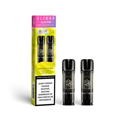 ELF BAR Elfa Pro Cartuse - Elf Bar ELFA Pro 600, Cartuse Set 2, 2% - Lemon and Lime
