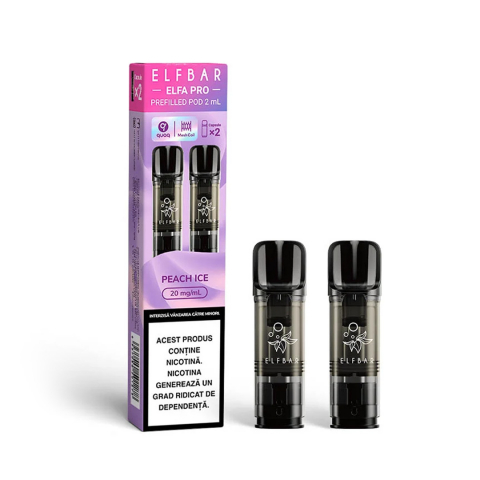 ELF BAR Elfa Pro Cartuse - Elf Bar ELFA Pro 600, Cartuse Set 2, 2% - Peach Ice