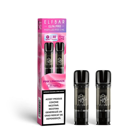 ELF BAR Elfa Pro Cartuse - Elf Bar ELFA Pro 600, Cartuse Set 2, 2% - Pink Lemonade