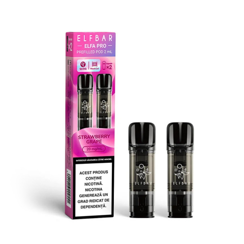ELF BAR Elfa Pro Cartuse - Cartuse Elf Bar ELFA Pro 600 Puff Set 2 - Strawberry Grape