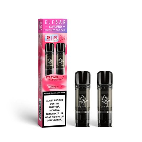 ELF BAR Elfa Pro Cartuse - Elf Bar ELFA Pro 600, Cartuse Set 2, 2% - Strawberry Raspberry