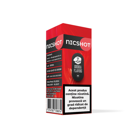 SHOT NICOTINA - Nicshot Guerra Flavors, 50/50, 20mg, 10ml