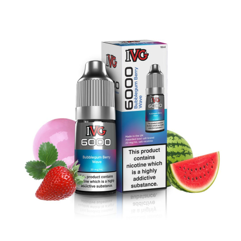 LICHIDE - IVG 6000 Nic Salts - Bubblegum Berry Wave 20mg 10ml