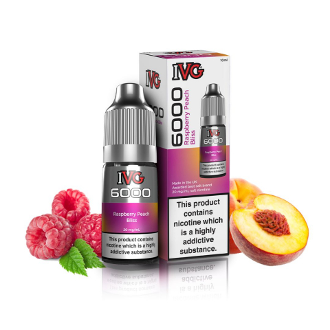 LICHIDE - IVG 6000 Nic Salts - Raspberry Peach Bliss 20mg 10ml
