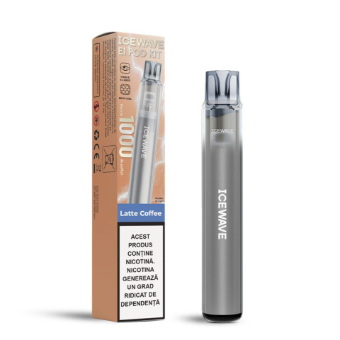 Kit-uri Icewave E1 - Kit Icewave E1, Dark Grey, 1000 pufuri, 20mg - Latte Coffee