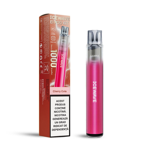 KIT/POD PREUMPLUT - Kit Icewave E1, Plum Pink, 1000 pufuri, 20mg - Cherry Cola