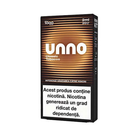 Kit-uri UNNO - Kit UNNO, 1000 pufuri, 20mg - Golden Tobacco