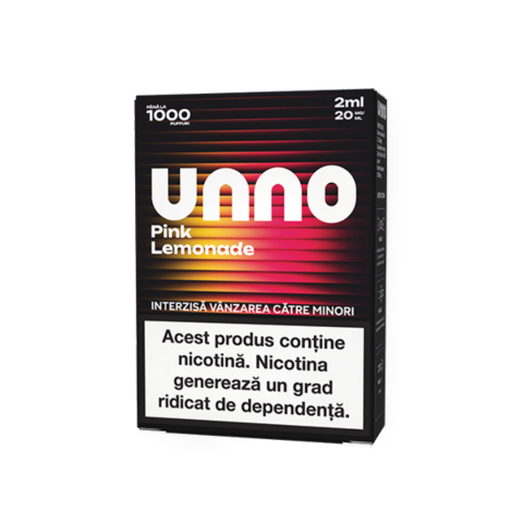 UNNO – Vape preumplut - Cartus UNNO, 1000 pufuri, 20mg - Pink Lemonade