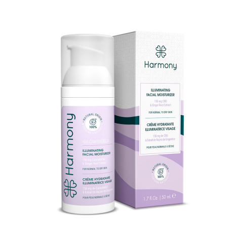 Skin-care - Cremă Facială cu CBD, Harmony - GLOWSHIELD, Hidratanta & Iluminatoare, 150mg CBD, 60ml