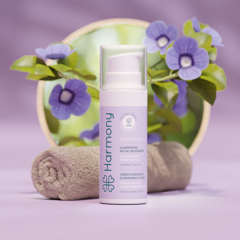 Cremă Facială cu CBD, Harmony - GLOWSHIELD, Hidratanta & Iluminatoare, 150mg CBD, 60ml [3]