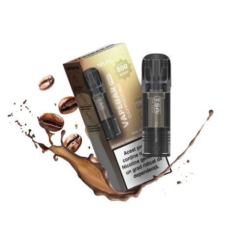 KIT/POD PREUMPLUT - VAAL Vapebar Pro 800, Cartus, 2% - Cappuccino