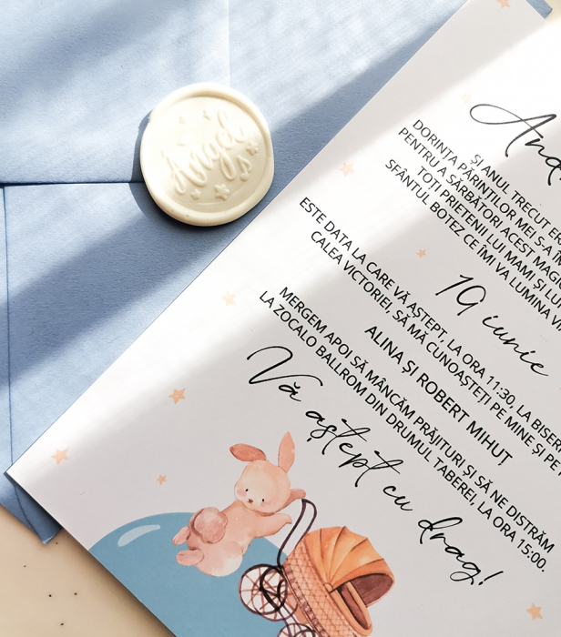 Invitatie de botez Blue Bunny [7]