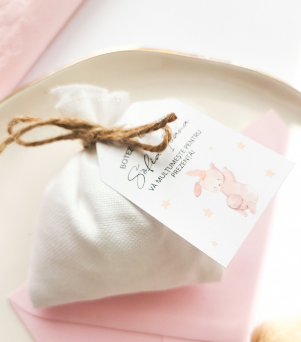 Etichete marturii de botez Pink Bunny [3]