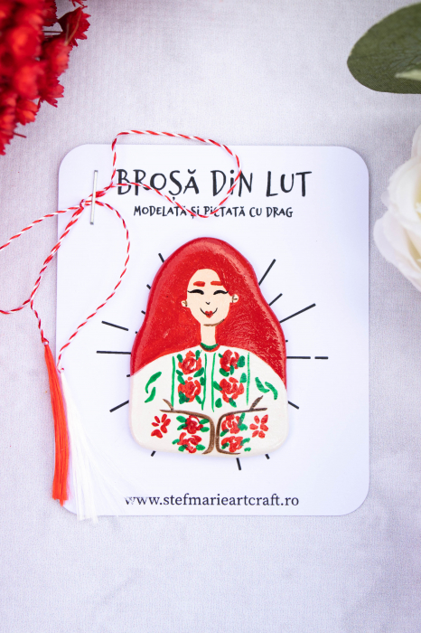 Brosa din lut Tarancuta roscata [2]