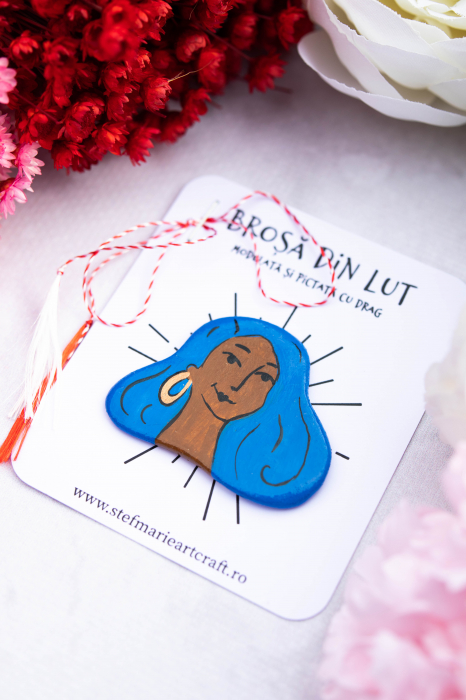 Brosa din lut Blue Lady [4]